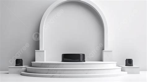 Minimalist Podium Scene In D Rendering On A White Background Minimal