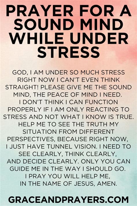 8 Good Prayers For A Sound Mind Grace And Prayers Good Prayers