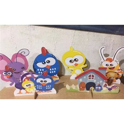 Galinha Pintadinha Mini 12 Displays De Festa De 20cm Totens Shopee