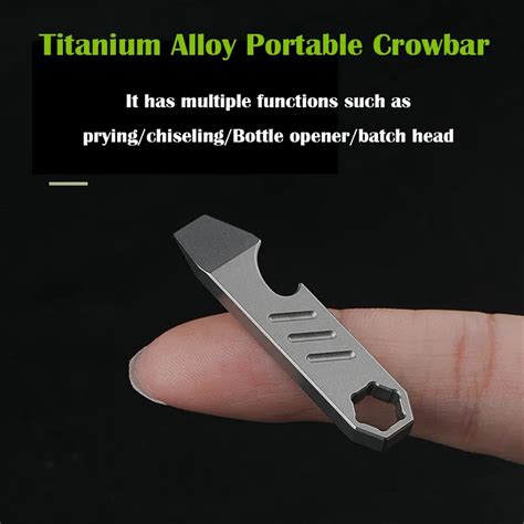 TC4 Titanium Alloy Crowbar Bottle Opener Hexagon Wrench EDC Outdoor