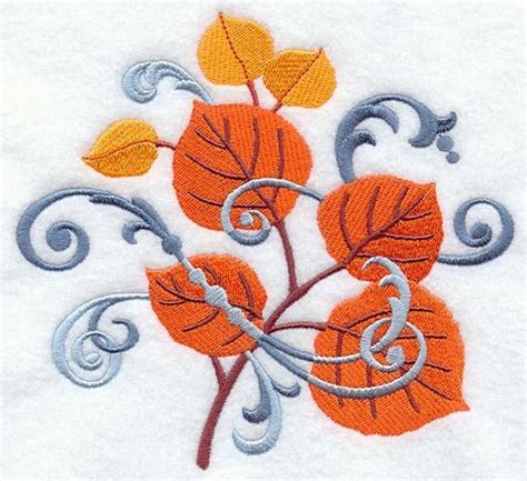 Aspen Leaf Filigree Embroidered Waffle Weave Handdish Towel Etsy