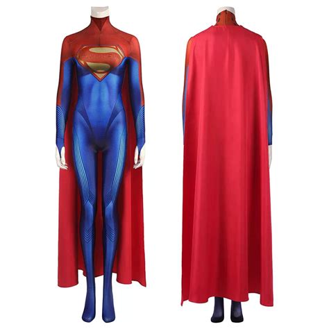 Supergirl Suit Kara Danvers Kara Zor El Ball Pattern Bodysuit With Cape Cosplay Costumes Dc