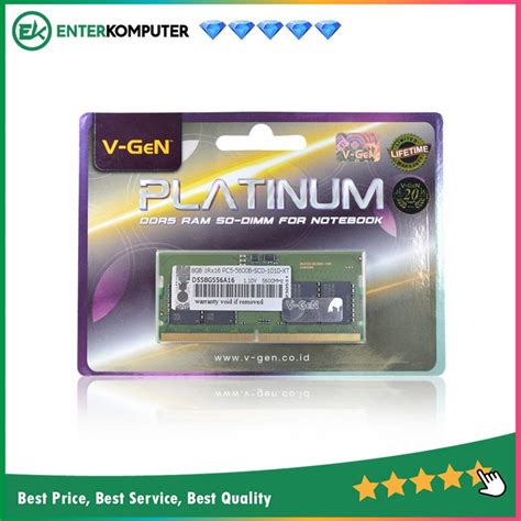 V GeN Platinum SO DIMM DDR5 8GB PC44800 5600MHz Enterkomputer Jual