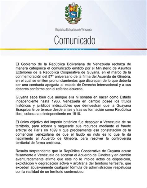 Radio Miraflores Lavozdelaverdad On Twitter Comunicado Venezuela