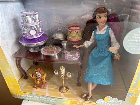 DISNEY STORE BEAUTY The Beast Belle Dinner Party Doll Playset Gift