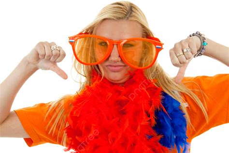 Female Dutch Soccer Fan Sport Netherlands Football Fussball Png