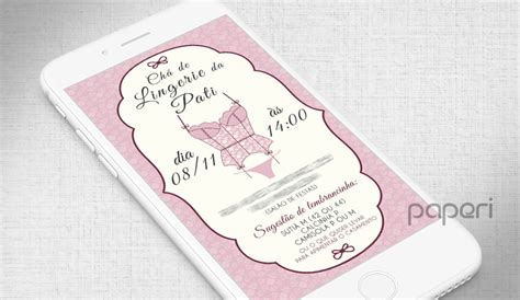 Convite Digital Chá de Lingerie Elo Produtos Especiais