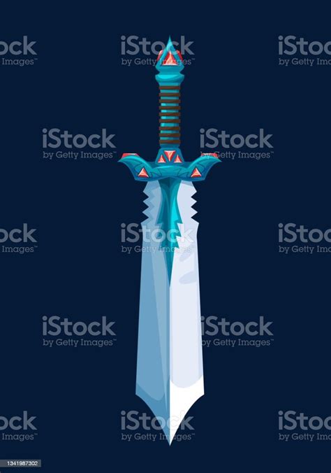 Magical Cartoon Steel Broadsword Blade Dagger Stock Illustration