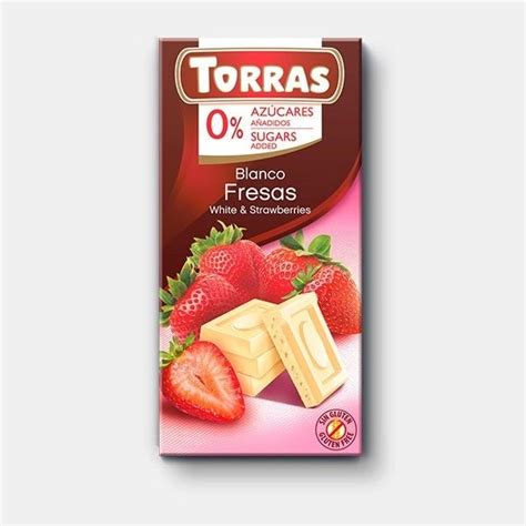 Шоколад білий з полуницею без цукру без глютену Torras, 75г – купить в ...