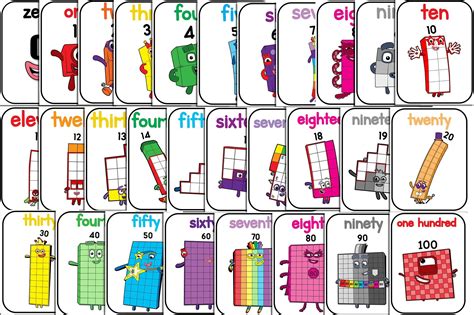 Numberblocks 0 To 100 Flashcards Etsy Canada Flashcards Number