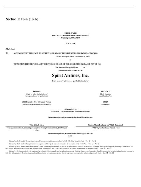 Fillable Online Spirit Airlines Reports Fourth Quarter And Full Year