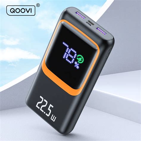 QOOVI Power Bank 20000mAh External Large Battery Capacity PD 22 5W Fast