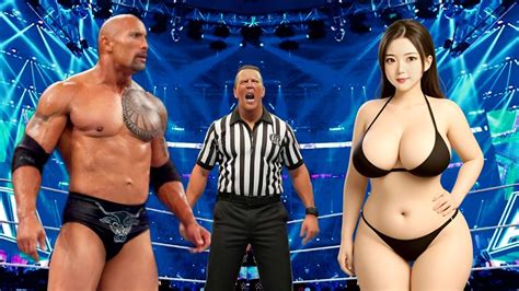 Wwe K The Rock Vs Sumo Girl Wwe K April Youtube