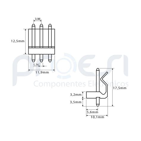 Conector KK 3961 3 Macho 3 96mm 180 3 Vias