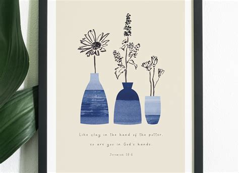 Jeremiah 18 6 Bible Verse Christian Wall Art Print Like Clay Etsy