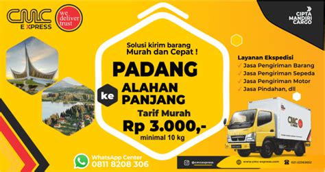 Ekspedisi Padang Ke Alahan Panjang Murah Tarif 3 000 Per Kg Min 10 Kg