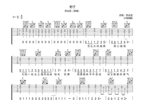 野子吉他谱苏运莹c调弹唱简单89现场版 吉他世界