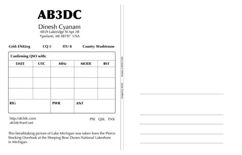 New Qsl Cards Design – Ab3Dc's Ham Radio Blog For Qsl Card Template ...