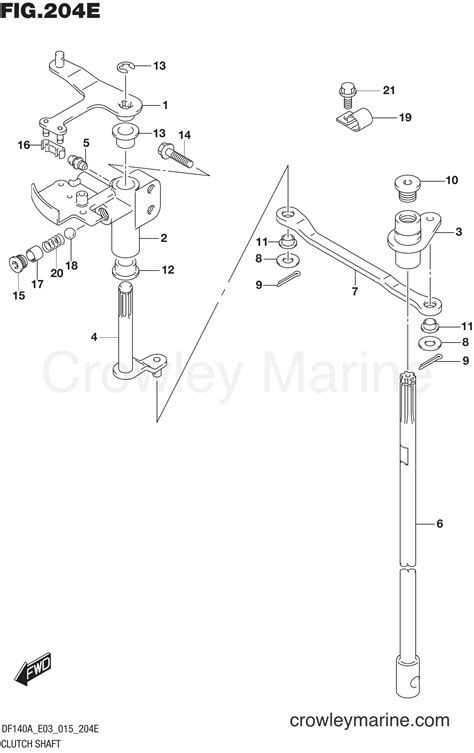 CLUTCH SHAFT DF140AZ E03 Serial Range Four Stroke Outboard 100