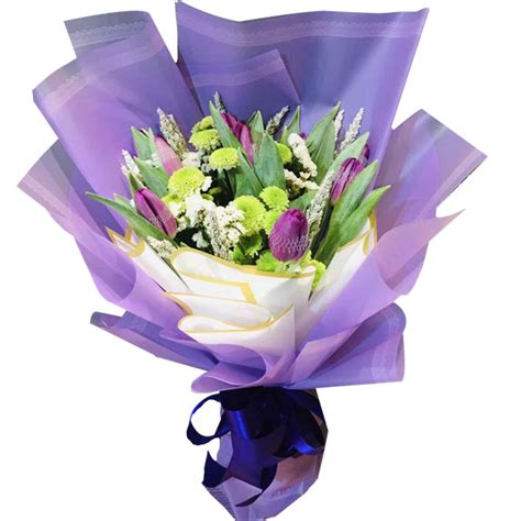 Flowers :: Tulips :: 6 Purple Color Tulips Bouquet