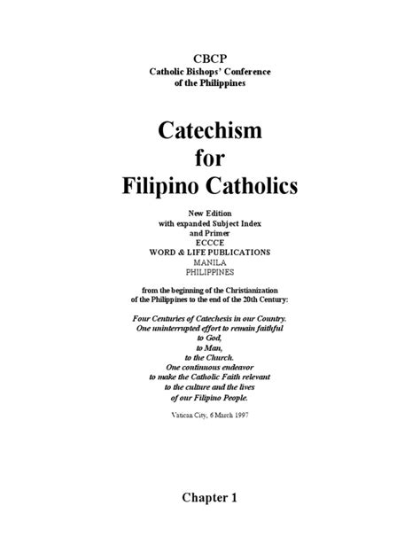 Catechism For Filipino Catholics Catholic Bishops Conference Of The