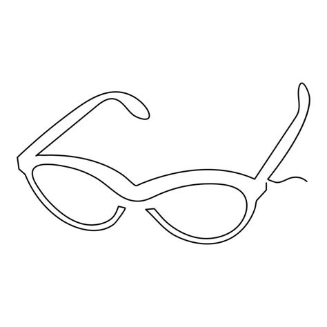 Continuous one line hand drawing morden sunglasses design outline ...