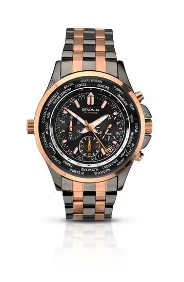 Sekonda Men S Quartz Watch With Black Dial Chronograph Display And Grey