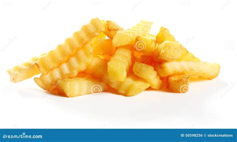 Heap Of Golden Fried Crinkle Cut Potato Chips Stock Photo Image Of