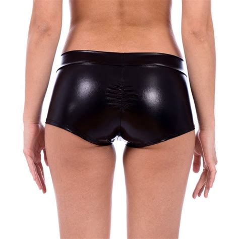 Womens Metallic Rave Booty Dance Shorts By Gary Majdell Liquid Black