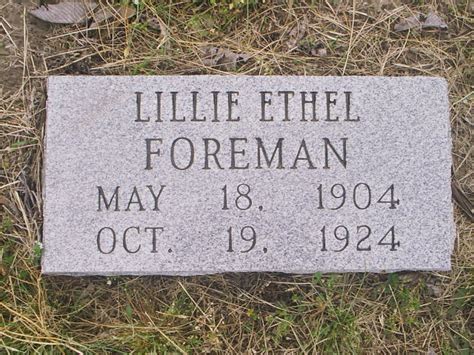 Lillie Ethel Foreman 1904 1924 Mémorial Find a Grave