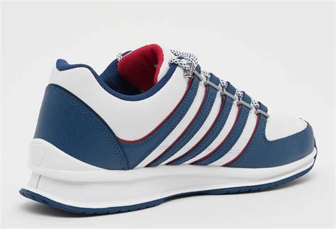 K Swiss Rinzler Leather Heren Sneakers Schoenen Leer Wit Blauw 01235