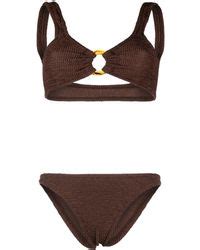 Hunza G Nadine Crinkled Finish Bikini Set In White Lyst