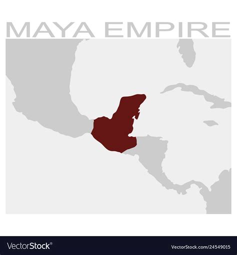 Map of the maya empire Royalty Free Vector Image