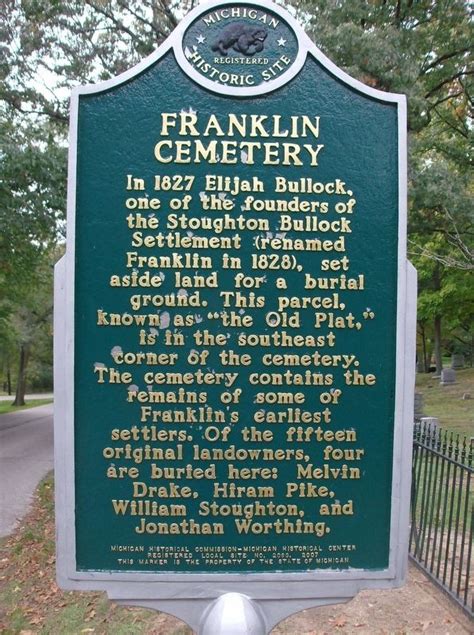 Franklin Cemetery Historical Marker