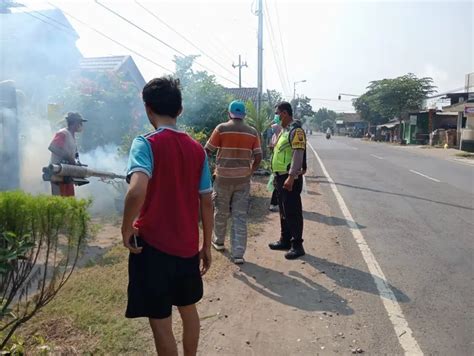 Cegah Penyebaran DBD Polsek Jetis Pilar Desa Lakukan Penyemprotan