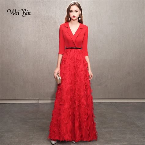 Weiyin Gaun Malam Merah Anggur Gaun Malam Renda Elegan Gaun Malam