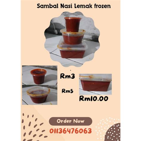 sambal nasi lemak frozen shopee malaysia