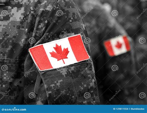 Canada Patch Flags on Soldiers Arm. Canadian Troops Stock Photo - Image ...