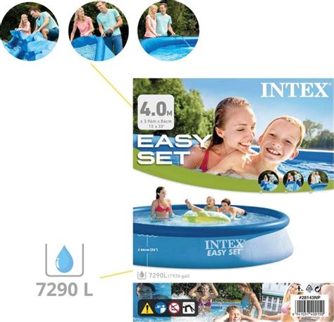 Intex Easy Set Zwembad Opblaaszwembad 396x84 Cm Inclusief