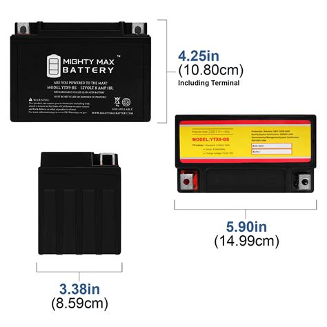 Mighty Max YTX9 BS SLA Battery Replacement For Kymco 150 MXU150 2010