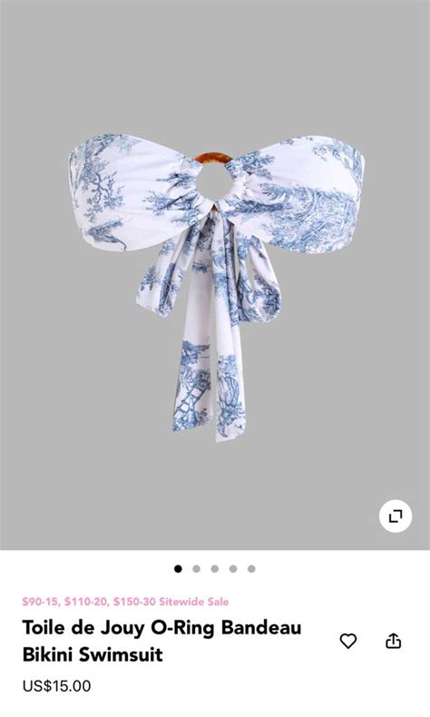 Toile De Jouy Bikini Set Women S Fashion Swimwear Bikinis Swimsuits On Carousell