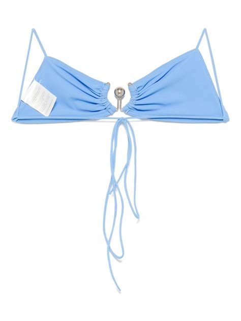 CHRISTOPHER ESBER Ruched Orbit Bikini Top REVERSIBLE