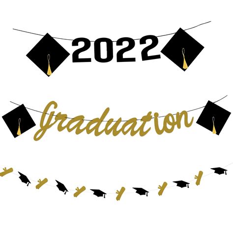 Buy 2022 Graduation Banners 2022 Black And Gold Graduation Decorations