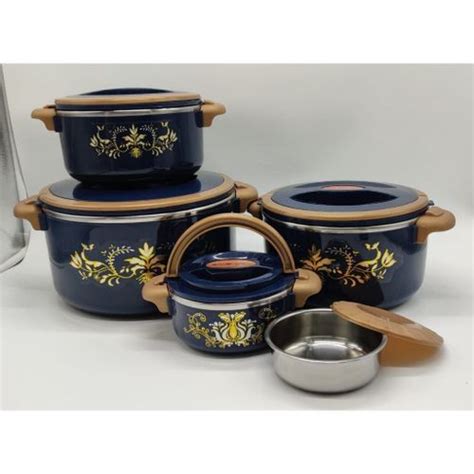 4 Pieces Insulated Hot Pot Dishes Food Warmer Container Multi Colour Beihasara