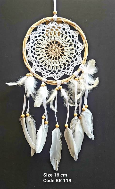 Dreamcatcher White Crochet 16cm Carolina Trading