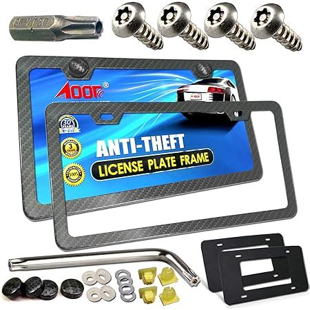 Amazon Aootf License Plate Frame Anti Theft Tamper Proof Carbon