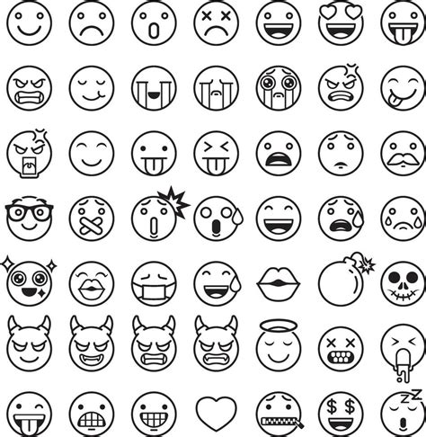 Emoji emoticons symbols icons set. Vector Illustrations 2095013 Vector Art at Vecteezy