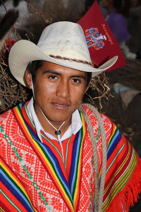 Peruvian in Traditional Clothing at the Anniversario De Arequipa ...