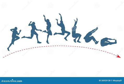 Long Jump Trajectory Stock Vector Illustration Of Healthy 26920138