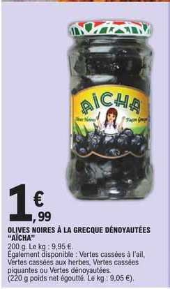 Promo Olives Noires La Grecque D Noyaut Es A Cha Chez E Leclerc